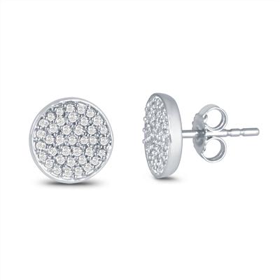 3/8 Carat TW Diamond Disc Earring in 10K White Gold 