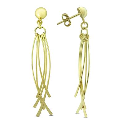 Dangle Earrings in Yellow Electro Plated .925 Sterling Silver Earrings 