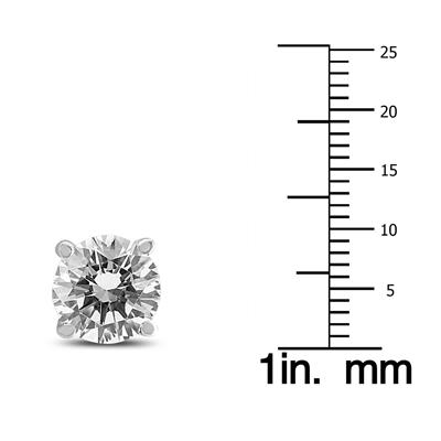 1/2 Carat TW Round Diamond Solitaire Stud Earrings In 14k White Gold