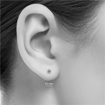 3/4 Carat TW Round Diamond Solitaire Stud Earrings In 14k White Gold