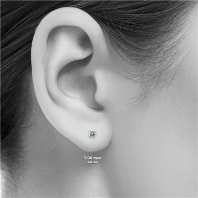 3/8 Carat TW Round Diamond Solitaire Stud Earrings In 14k Yellow Gold