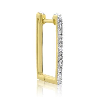 Trendy Diamond Hoop Earrings in Gold Overlay