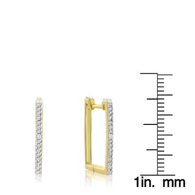 Trendy Diamond Hoop Earrings in Gold Overlay