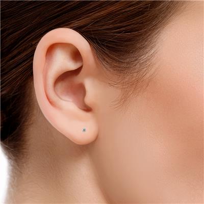 Certified (J-K Color, SI1-SI2 Clarity) 1/4 Carat TW Round Diamond Solitaire Stud Earrings In 14k White Gold