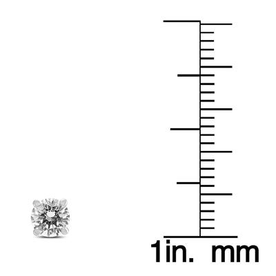 AGS Certified (J-K Color, SI1-SI2 Clarity) 3/4 Carat TW Round Diamond Solitaire Stud Earrings In 14k White Gold