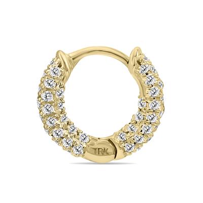 1/3 Carat TW Small Diamond Huggie Hoop Earrings in 10K Yellow Gold