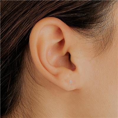 1/3 Carat TW Round Diamond Solitaire Stud Earrings In 14k White Gold