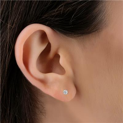 Certified 1.25 Carat TW Lab Grown Diamond Solitaire Earrings in 14K White Gold (F-G Color, VS1-VS2 Clarity)