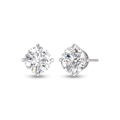 Lab Grown 1/2 Carat Round Solitaire Diamond Earrings in 14K White Gold