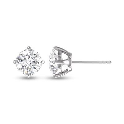 Lab Grown 1/2 Carat Round Solitaire Diamond Earrings in 14K White Gold