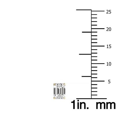 Lab Grown 3/4 Carat Emerald Cut Solitaire Diamond Earrings in 14K Yellow Gold