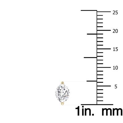 Lab Grown 3/4 Carat Marquise Solitaire Diamond Earrings in 14K Yellow Gold