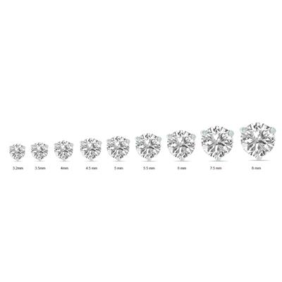 1/3 Carat TW Lab Grown Diamond Martini Set Round Earrings in 14K White Gold