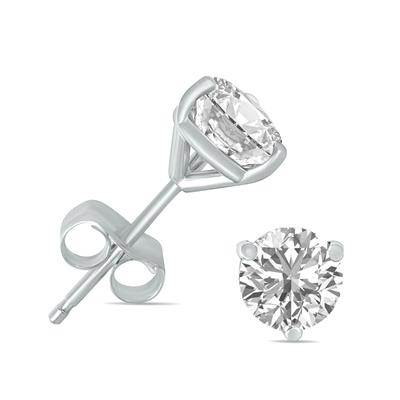 1/3 Carat TW Lab Grown Diamond Martini Set Round Earrings in 14K White Gold