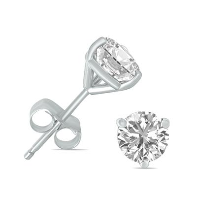 1/2 Carat TW Lab Grown Diamond Martini Set Round Earrings in 14K White Gold