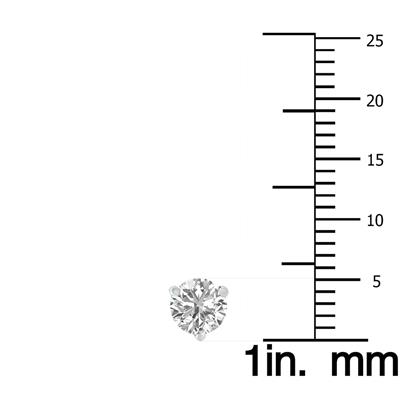 Certified 1 Carat TW Lab Grown Diamond Martini Set Round Earrings in 14K White Gold