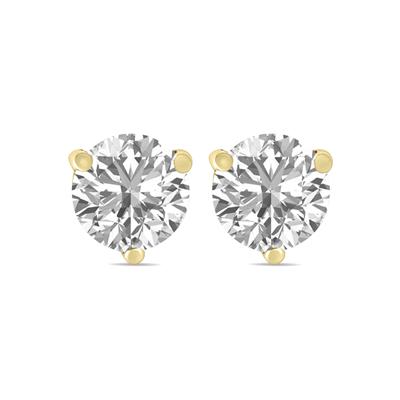 1 Carat TW Lab Grown Diamond Martini Set Round Earrings in 14K Yellow Gold