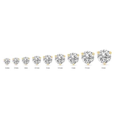 1.50 Carat TW Lab Grown Diamond Martini Set Round Earrings in 14K Yellow Gold