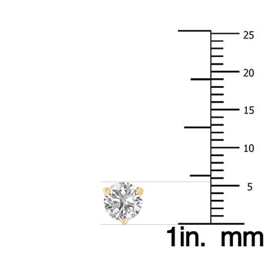 1.50 Carat TW Lab Grown Diamond Martini Set Round Earrings in 14K Yellow Gold