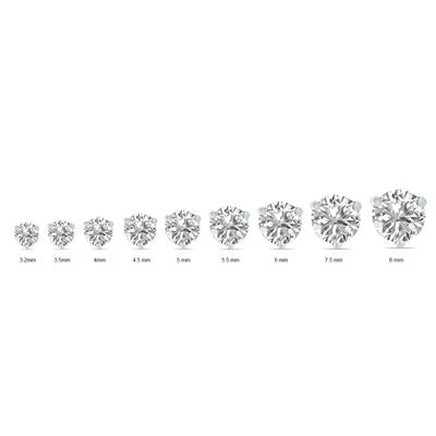 Certified 2 Carat TW Lab Grown Diamond Martini Set Round Earrings in 14K White Gold