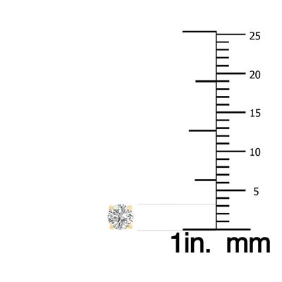 1/4 Carat TW Lab Grown Diamond Round Solitaire Stud Earrings in 14K Yellow Gold
