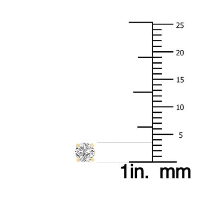 1/3 Carat TW Lab Grown Diamond Round Solitaire Stud Earrings in 14K Yellow Gold