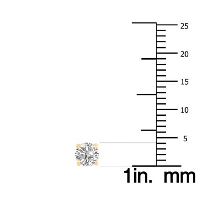 1/2 Carat TW Lab Grown Diamond Round Solitaire Stud Earrings in 14K Yellow Gold