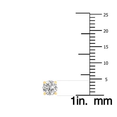 3/4 Carat TW Lab Grown Diamond Round Solitaire Stud Earrings in 14K Yellow Gold