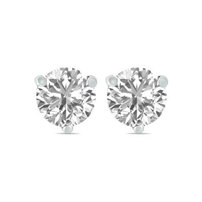 3 Carat TW Lab Grown Diamond Martini Set Round Earrings in 14K White Gold