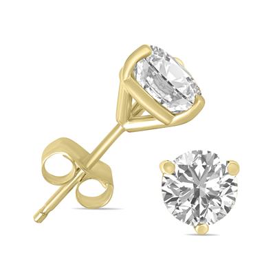 4 Carat TW Lab Grown Diamond Martini Set Round Earrings in 14K Yellow Gold
