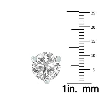 8 Carat TW Lab Grown Diamond Martini Set Round Earrings in 14K White Gold