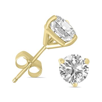 8 Carat TW Lab Grown Diamond Martini Set Round Earrings in 14K Yellow Gold