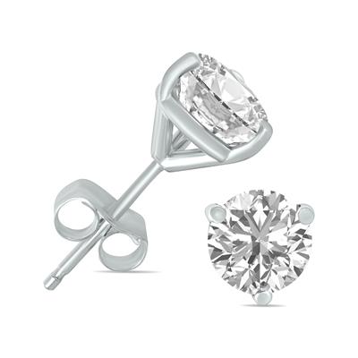 9 Carat TW Lab Grown Diamond Martini Set Round Earrings in 14K White Gold