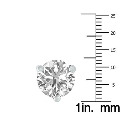 10 Carat TW Lab Grown Diamond Martini Set Round Earrings in 14K White Gold