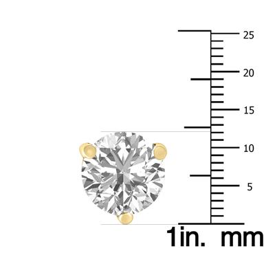 10 Carat TW Lab Grown Diamond Martini Set Round Earrings in 14K Yellow Gold