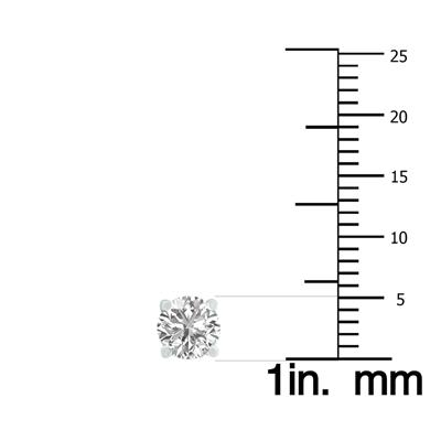 1 Carat TW Lab Grown Diamond Round Solitaire Stud Earrings in 14K White Gold