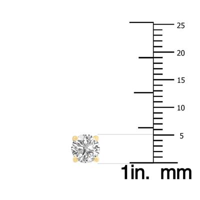 1 Carat TW Lab Grown Diamond Round Solitaire Stud Earrings in 14K Yellow Gold