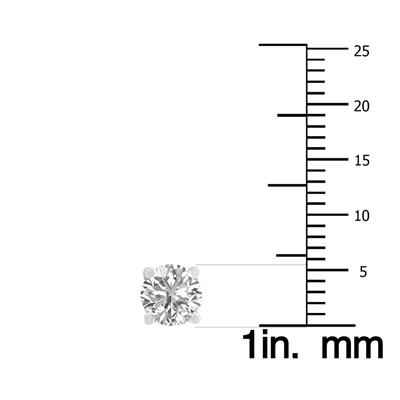 1.50 Carat TW Lab Grown Diamond Round Solitaire Stud Earrings in 14K White Gold