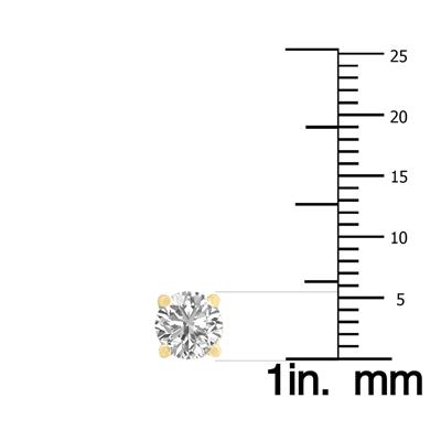 1.50 Carat TW Lab Grown Diamond Round Solitaire Stud Earrings in 14K Yellow Gold