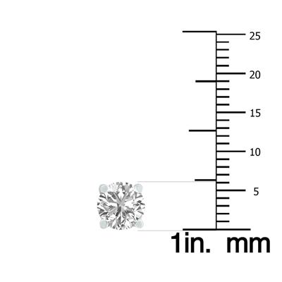 2 Carat TW Lab Grown Diamond Round Solitaire Stud Earrings in 14K White Gold