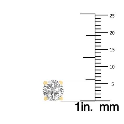 2 Carat TW Lab Grown Diamond Round Solitaire Stud Earrings in 14K Yellow Gold