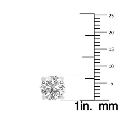3 Carat TW Lab Grown Diamond Round Solitaire Stud Earrings in 14K White Gold