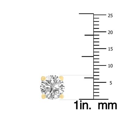 3 Carat TW Lab Grown Diamond Round Solitaire Stud Earrings in 14K Yellow Gold