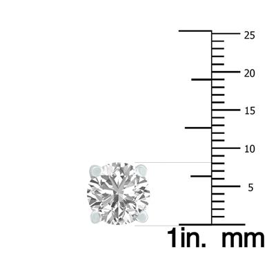 4 Carat TW Lab Grown Diamond Round Solitaire Stud Earrings in 14K White Gold