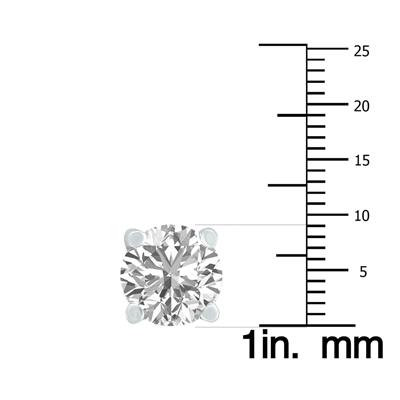5 Carat TW Lab Grown Diamond Round Solitaire Stud Earrings in 14K White Gold