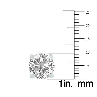 6 Carat TW Lab Grown Diamond Round Solitaire Stud Earrings in 14K White Gold