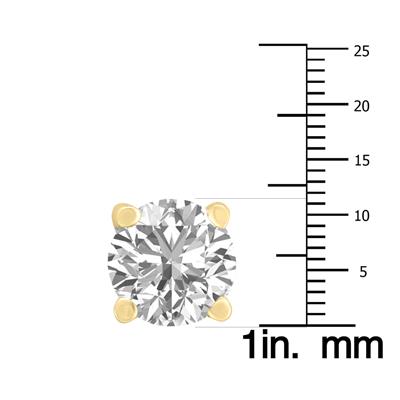 9 Carat TW Lab Grown Diamond Round Solitaire Stud Earrings in 14K Yellow Gold