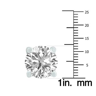 10 Carat TW Lab Grown Diamond Round Solitaire Stud Earrings in 14K White Gold