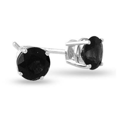 1/2 Carat Black Diamond Stud Earrings in Sterling Silver