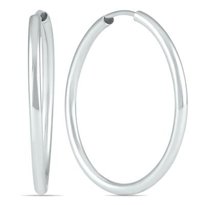 21MM Endless Hoop Earring in 14k White Gold